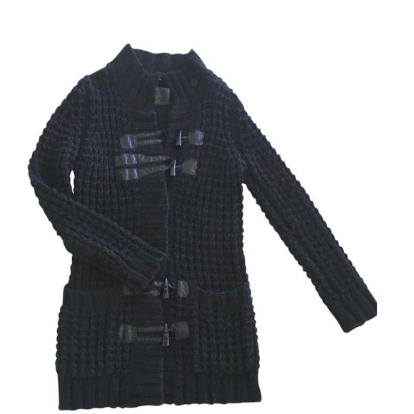 LUISA CERANO Tops - LUISA CERANO LONG BLACK WOOL CARDIGAN JACKET, SZ 4